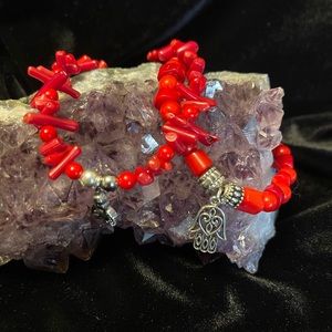 Handmade Gemstone Bracelet & Anklet Set